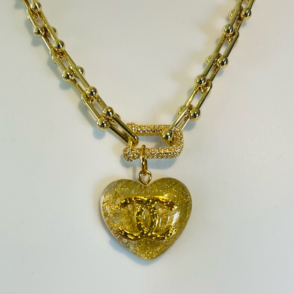 Gold Heart Pendant Necklace